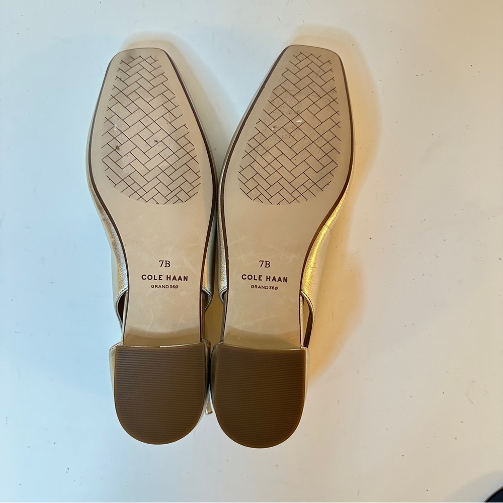 NEW Cole Haan Bria Cutout Soft Gold Leather Women's Ballet Flats, Sz 7 - Picture 13 of 13